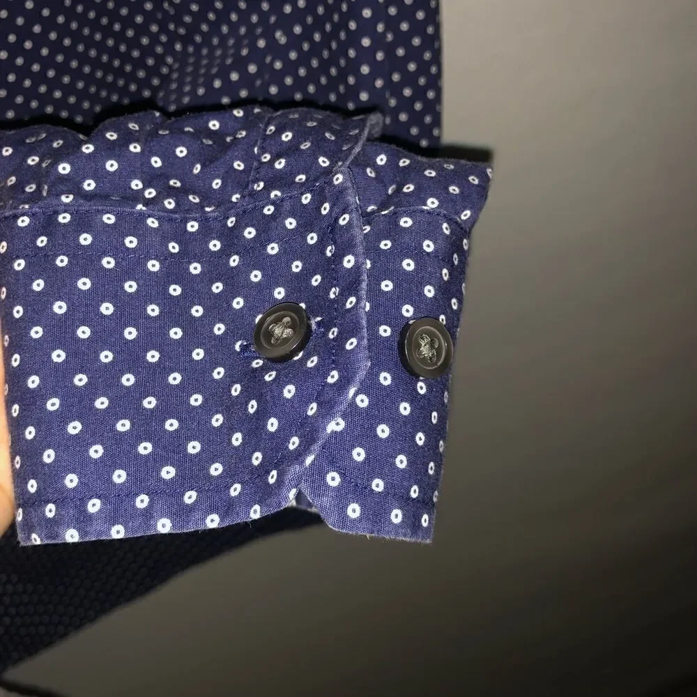 Banana Republic Navy Printed Button Down Shirt